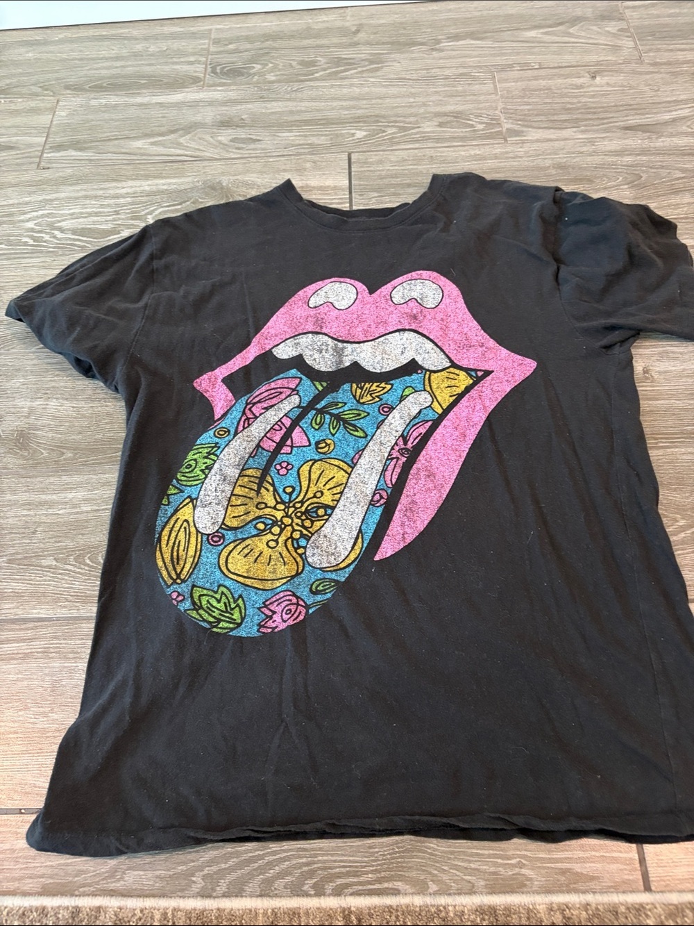 the Rolling Stones Black Band Tee with White Logo - Picture 2 of 4